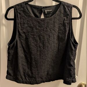 Frank And Oak Black Eyelet Tank